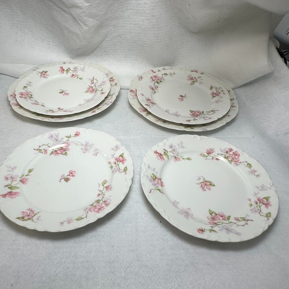 Set of 6 Antique Haviland Limoges Schleiger 37 Plates (2x 7.25" & 4x 6.25")